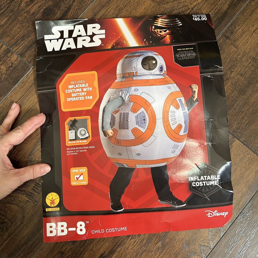 Rubies Star Wars BB-8 Inflatable Costume Kids One Size Ages 5-7 w/ Shirt